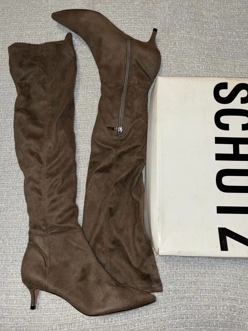 🆕 BNIB Schutz | Helga Over The Knee Kitten Heel Boots | Mouse